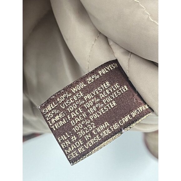 Giacco Wool Plaid Double Breasted Pea Coat Brown Faux Fur Sz Small - Picture 5 of 7